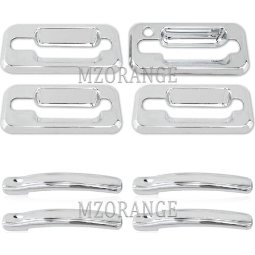 Door Handle Cover For HUMMER H2 2003-2009 SUV SUT 8PC/Set Chrome without Passenger Key Hole Exterior Door Handle Covers