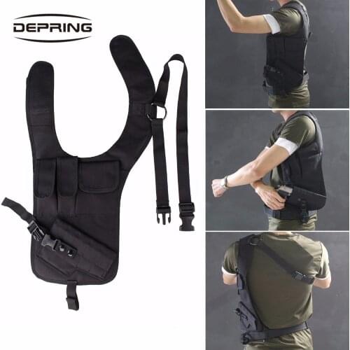Tactical Outdoor Hunting Training Hidden Underarm Shoulder Holster Security Single Shoulder Bag with Additional Magazine Pouch