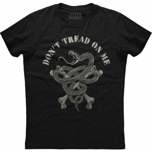 Dont Tread on Me. Snake Wound Around Cross Skeleton Tattoo Patriotic T-Shirt. Cotton Short Sleeve O-Neck Mens T Shirt New S-3XL