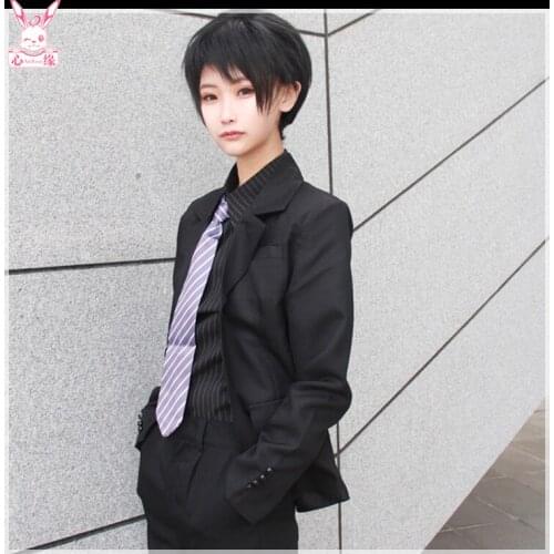 New Game Anime lyzzr cosplay li zeyan Harajuku Japanese Unisex Daily uniforms black suit cosplay costumes Halloween party