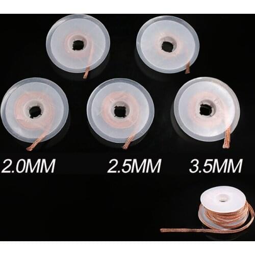 5PCS 2/2.5/3.5mm Width 1.5M Length Desoldering Braid Welding Solder Remover Wick Wire Lead Cord Flux BGA Repair Tool Solder Pads