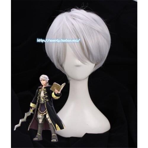 Game Fire Emblem Warriors Wig Robin Short Silver Straight Cosplay Hair Halloween Role Play