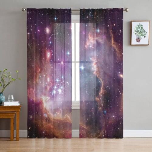 Starry Sky Universe Modern Curtains For Living Room Transparent Tulle Curtains Window Sheer For The Bedroom Accessories Decor