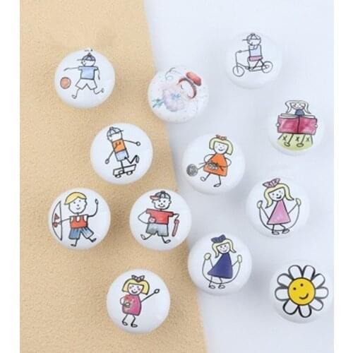 Puxadores Children Bedroom Drawer Computer Desk Bookcase Cupboard Handle Ceramic Color Green Knob Without Any Formaldehyde