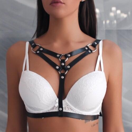 Pastel Gothic Belt Punk Harajuku Sexy Harness Body Bondage Sex Women Waist Belt Leather Starp Suspenders Garter