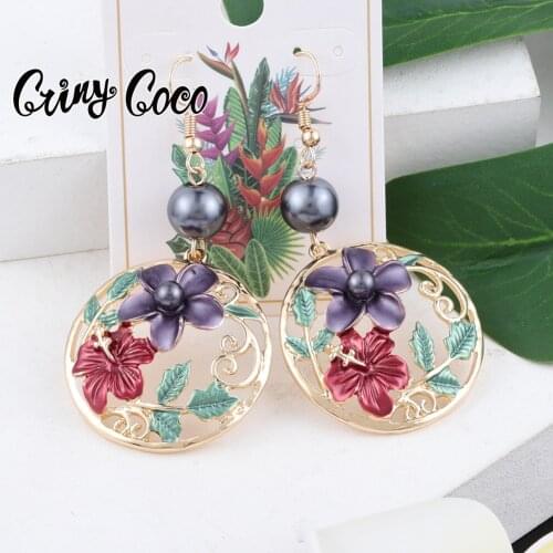Cring Coco Hawaiian Monstera Leaf Earrings Jewelry Party Gift Fashion Gold Color Long Alloy Female Drop Dangle Earring for Women