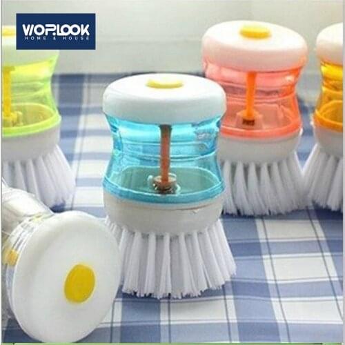 Creative Storage of Washing Liquid Kitchen Pan Saucer Brush Household Kitchen Degreasing Cleaning Pot Dish Brush