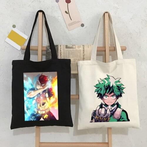 My Hero Academia Anime Trendy Canvas Bag Shopper Harajuku Goth Punk Large Capacity Womens bag Vintage Shoulder Bag Casual Tote