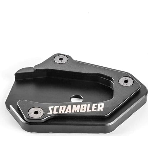 Motorcycle Kickstand Foot Side Stand Extension Pad Support Plate For Ducati Scrambler 2014 2015 2016 2017 2018 2019 Black Silver