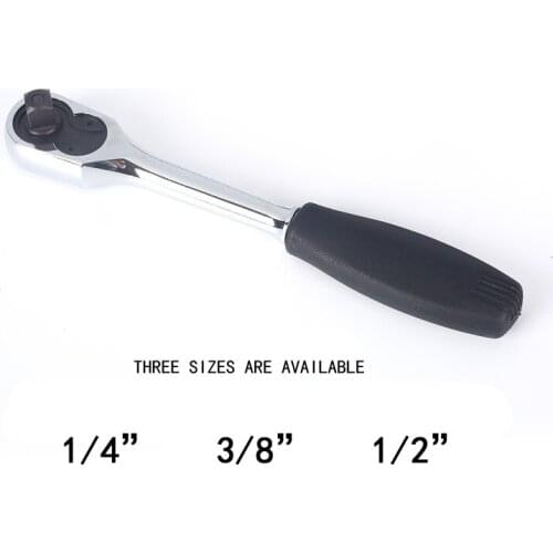 1/4",3/8",1/2" 72 Teeth CR-V Universal Ratchet Handle Wrench Tool Quick Straight Handle Socket Ratchet Spanner Auto Repair Tools