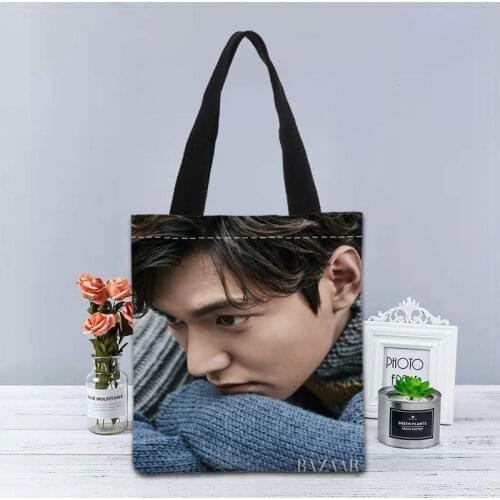 New Custom Lee Min Ho printed Handbag canvas tote bags shopping travel Casual Useful Shoulder Bag women bag