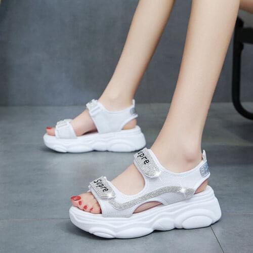 Thick bottom sandals female ins tide 2020 new net red super fire wild summer shoes flat bottom soft bottom bear shoes