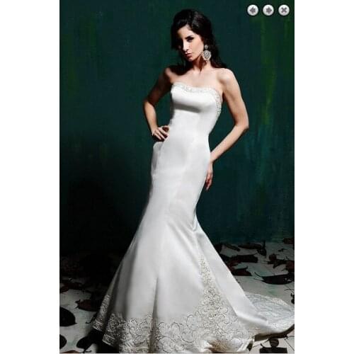 Bridal gown 2018 new sexy fashion zipper plus size embroidery sweetheart beaded long mermaid wedding mother of bride dresses