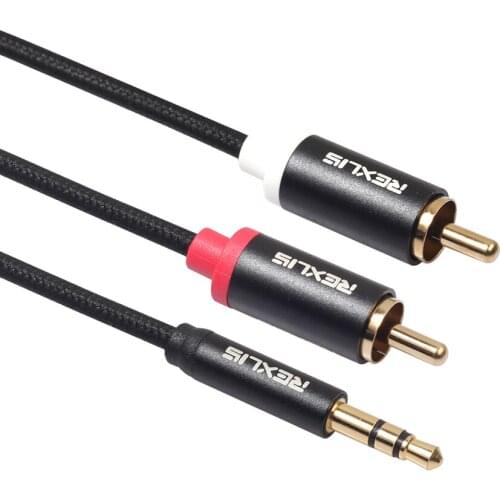 0.5/1/1.8/3/5/10m RCA Cable 2RCA to 3.5mm Audio Cable Jack RCA AUX Cable for DJ Amplifiers Subwoofer Audio Mixer Home Theater