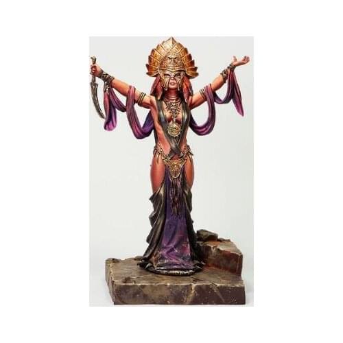 1/24 75mm ancient woman warrior stand with base Resin figure Model kits Miniature gk Unassembly Unpainted
