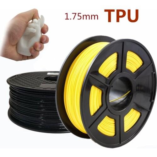 1.75mm TPU Elastic Flexible 3D Printer Filament 95A Rubber Material Roll Flex 1kg 500g 250g Red Black Filament for 3D Printing