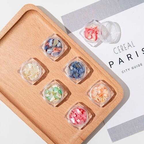 1 Box 3D Irregular Mix Color Natural Shell Glitter Flakes DIY Charms Crushed Slices Nail Art Decorations Manicure Accessories