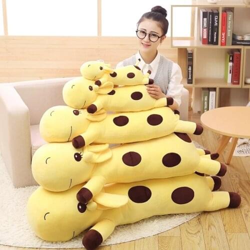 1PC Giant Kawaii Giraffe Plush Toys Soft Stuffed Cartoon Animal Deer Dolls Sofa Decoration Baby Kids Birthday Christmas Gifts