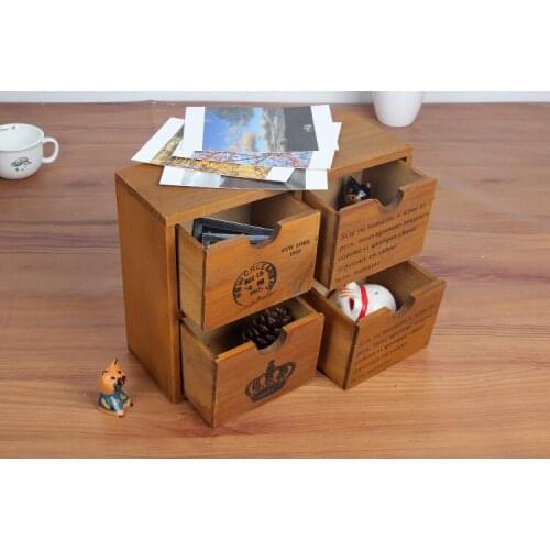 1PC Desktop Wooden Drawer Wall Hanging Storage Box Cosmetic Jewelry Boxes Organizer Container Case For Bedroom JL 097