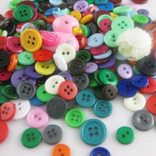 100pcs Mixed 4 styles Resin buttons square cute shape DIY sewing clothes button for craft scrapbooking sewing accessories