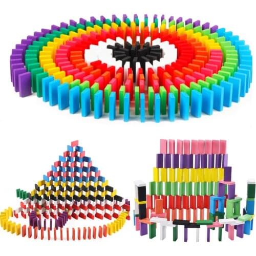 120Pcs/Set Colourful Domino Blocks Jigsaw Wooden Toys For Children Montessori Early Learning Domino Game Educational Toys Gift