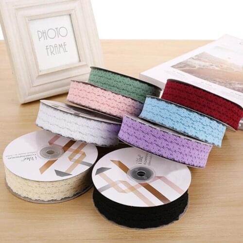 2.5cm lace ribbon flower gift box bouquet handmade bow packaging ribbon fabric flower packaging tape material