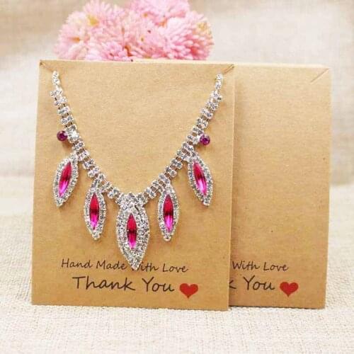 200pcs10*8cm two design handmade with love necklace display card kraft jewelry necklace card packing paper card