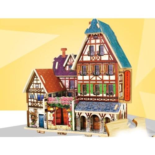 3D High quality cardboard Puzzle DIY Model Kids World House Garden Wooden Toys for Children Gifts