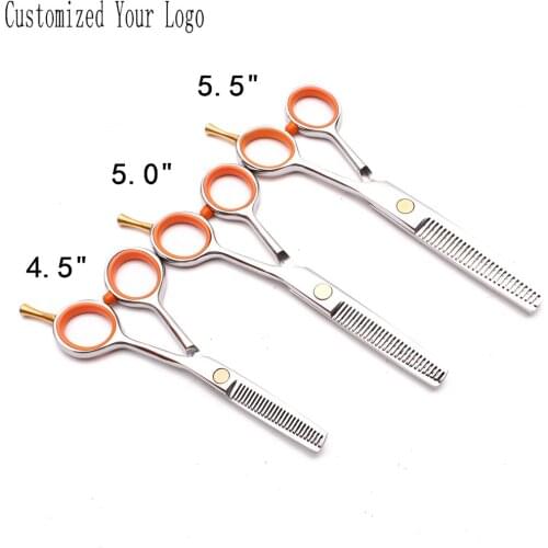 4.5" 5" 5.5" Customized Brand Stainless Dog Scissors Straight Thinning Shears Pet Scissors Animal Shears Grooming Scissors C1017