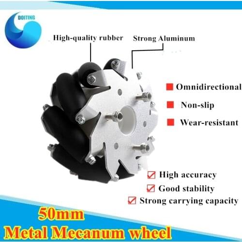 50mm Mecanum wheel Metal Omnidirectional Wheel Special for TT motor Wheels For Arduino Robot Chassis Accessories DIY Kit