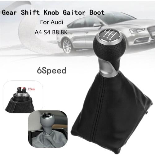 6 Speed Car MT Gear Shift Knob Gaiter Boot Cover For Audi A4 S4 B8 8K A5 8T Q5 8R S-Line 2007 2008 2009 2010 2011 2012 2013-2015
