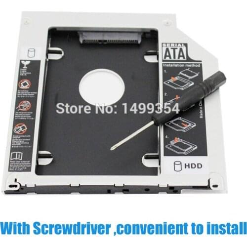 9.5mm Aluminum SATA 2nd HDD Caddy SSD HDD Enclosure DVD-ROM Optibay For Apple Macbook Pro A1278 A1286 A1297