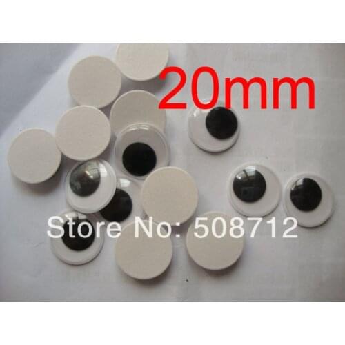 Free Ship!! Diy manual toy eyes ------20mm 200pcs Joggle Moveable Black Eye Wiggly Google Googly Eyes Craft Scrapbooking