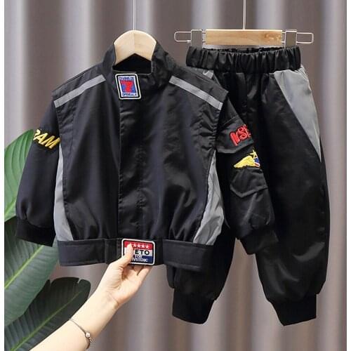 Childrens Wear Spring and Autumn Suit 2021 New Childrens Wear Sports Handsome Two-Piece Suit Kids Clothing Clothing For Boy