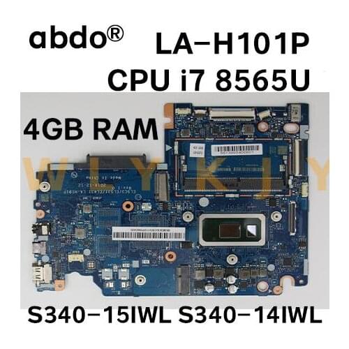 For Lenovo S340-15IWL S340-14IWL laptop motherboard EL5C3 / EL531 / EL431 LA-H101P has CPU I7 8565U 4GB RAM tested 100% work