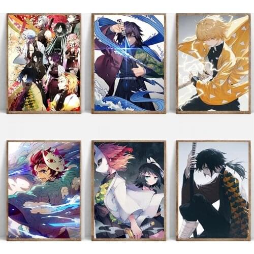 Home Decoration Hd Prints Demon Slayer Painting Anime Pictures Wall Art Modular Canvas No Framework Poster Bedside Background