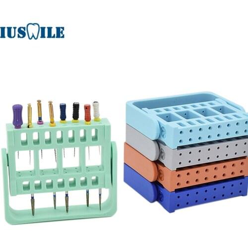Dental Disinfection Endo Block 32 Holes Two Function Autoclaved Endodontic Holder For Endo Files Diamond Burs