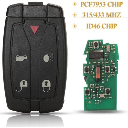 Kutery 5 Buttons Remote Car Key Fob 315/433MHz ID46 Pcf7953 For Land Rover Range Rover Freelander 2