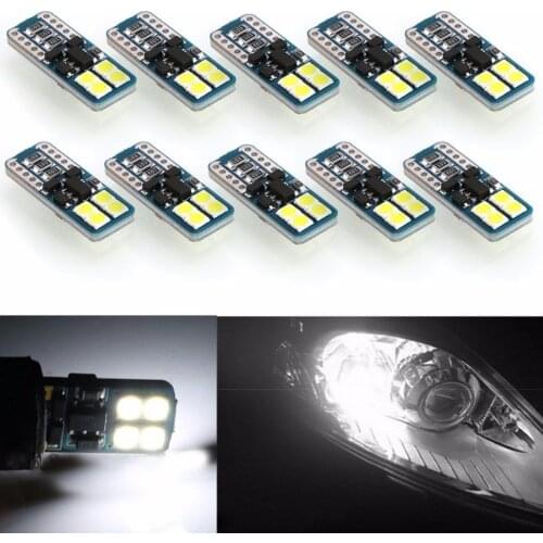 JX-LCLYL 10pcs T10 194 168 W5W 3030 8LED Canbus Side Wedge Width Light Bulb White