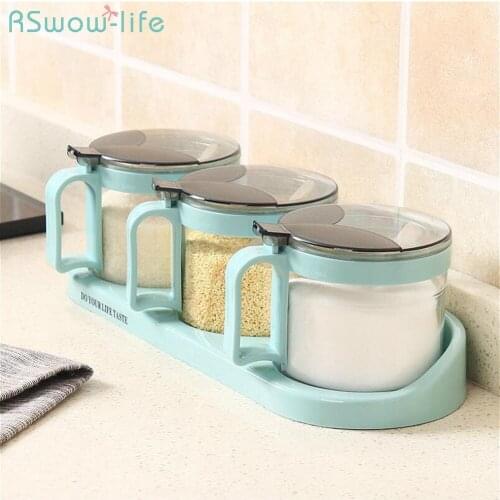 Combination Home Spice Box Creative Seasoning Box Kitchen Glass Seasoning Jar Set For Kitchen Tools