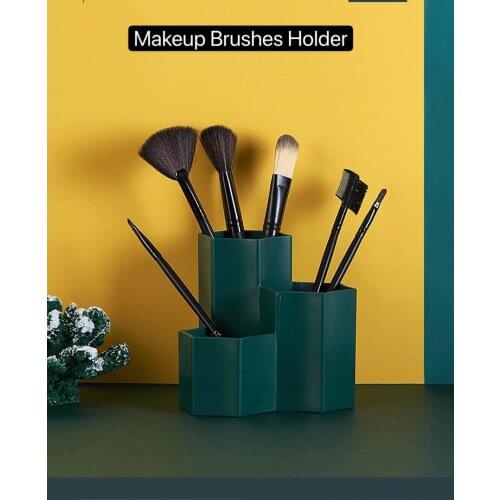 3 Lattices Cosmetic Makeup Brush Box Table Organizer Nail Polish Cosmetic Holder Make-up Tools Boxes Jewelry Display Rack Kits