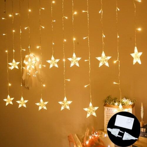 Twinkle Star Lamp LED String Lights Fairy Garland Christams Decorations for Home Navidad New Year Living Room Curtains Lights