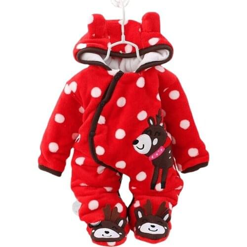 Cute Baby Clothes Winter Warm Infant Boys Girls Rompers Cotton Thicken Jumpsuit for Toddler Outwear 0-12M CYY009