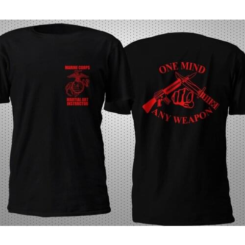 Hot Sale Men T Shirt Fashion New US Marine Corps Martial Art Instructor Navy Seal 2 Sides T Shirt S-4XL Summer T-shirt