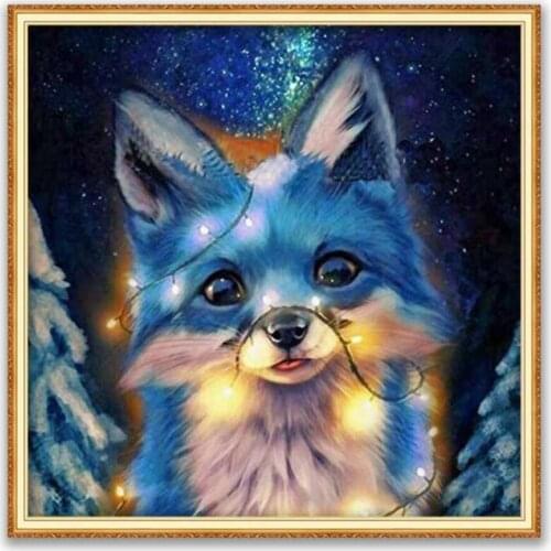 Animal Fox DIY 11CT Embroidery Cross Stitch Kits Craft Needlework Set Printed Canvas Cotton Thread Home Decoration On Sale New