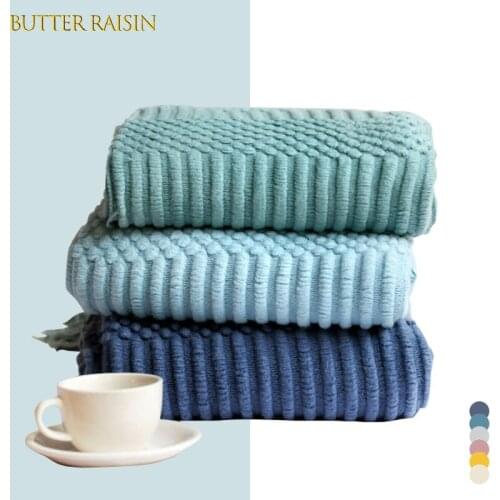 Nordic Knitted Blanket Stitch Plaid Sofa Throw Blanket Office Picnic Summer Bedspreads For Bed Decorative Winter Thread Blankets