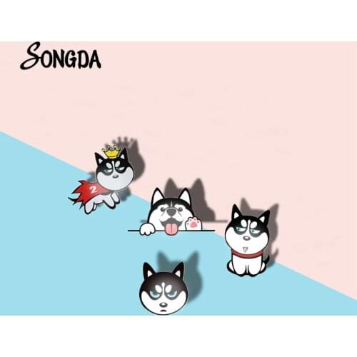 New Cartoon Husky Dog Acrylic Brooches On Clothes Cute Badge Lapel Pin Cool Stuff Jewelry For Women Men Kids New Year Gifts 2021