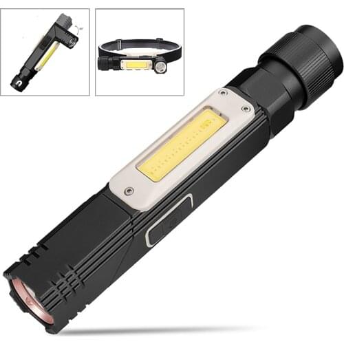 COB Working Light 90° Twist Rotary Clip Magnet Tactical Flashlight USB LED Flashlight Super Bright Outdoor Flashlight LED Torch