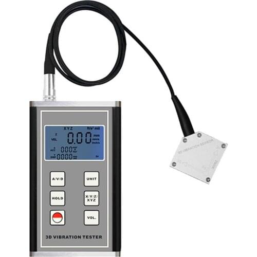 Piezoelectric Accelerometer Sensor Measures Periodic Motion Displacement Velocity Acceleration 3-Axis Digital Vibration Meter