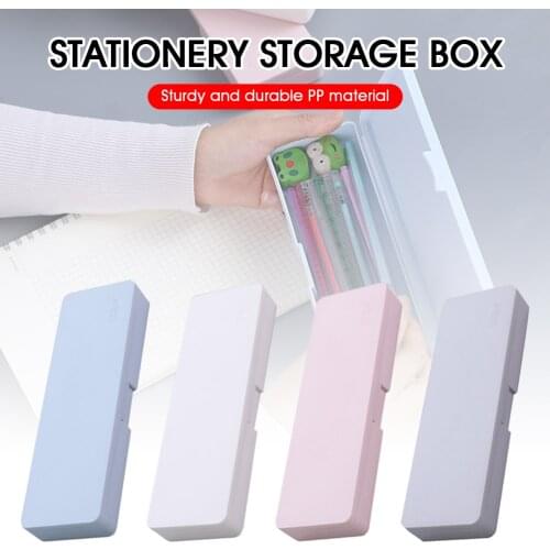 Plastic Pencils Pens Case Stationery Case Storage Box Organizer for School Office College Pencil Box for Students